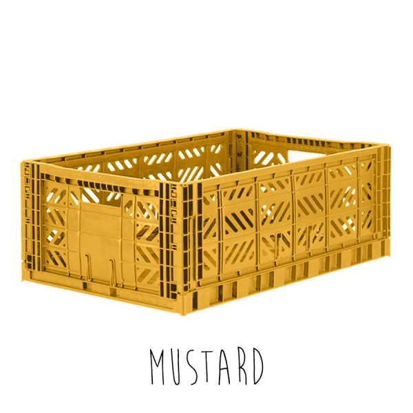 Storage . Folding Crate - Maxi / Various Colours - Mustard